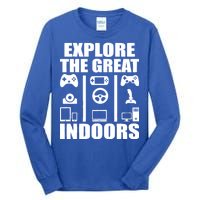 Explore The Great Indoors Funny Video Game Tall Long Sleeve T-Shirt