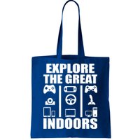 Explore The Great Indoors Funny Video Game Tote Bag