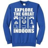 Explore The Great Indoors Funny Video Game Tall Sweatshirt