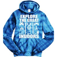 Explore The Great Indoors Funny Video Game Tie Dye Hoodie