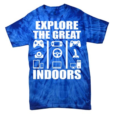 Explore The Great Indoors Funny Video Game Tie-Dye T-Shirt