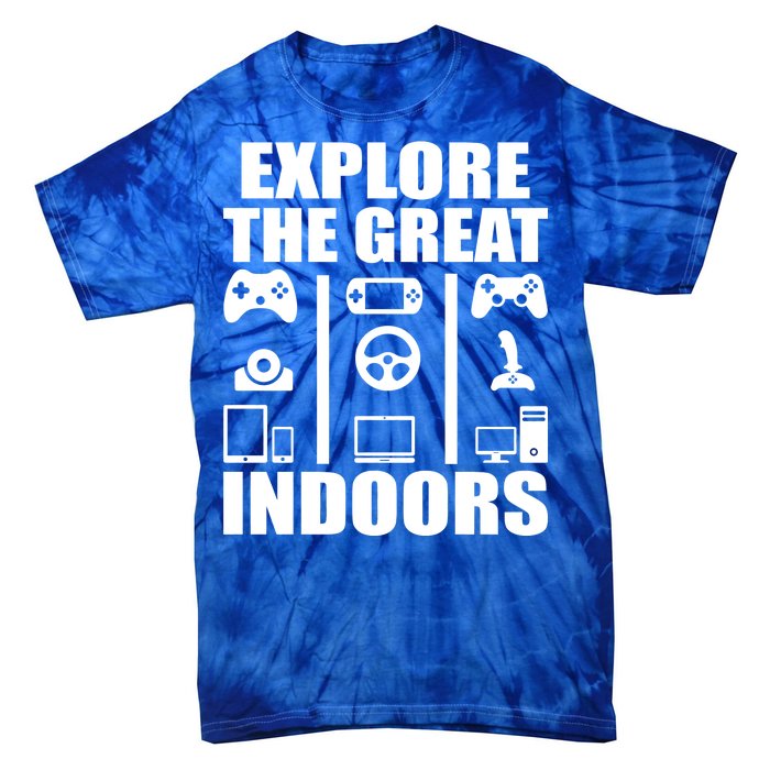 Explore The Great Indoors Funny Video Game Tie-Dye T-Shirt