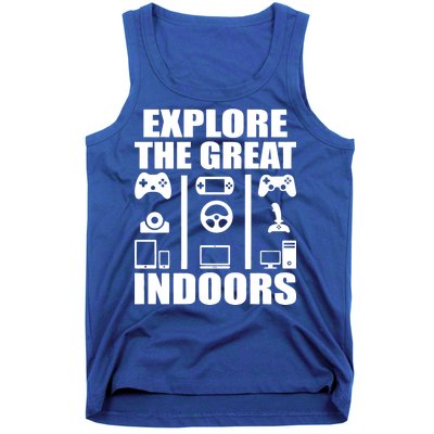 Explore The Great Indoors Funny Video Game Tank Top