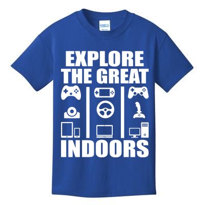 Explore The Great Indoors Funny Video Game Kids T-Shirt
