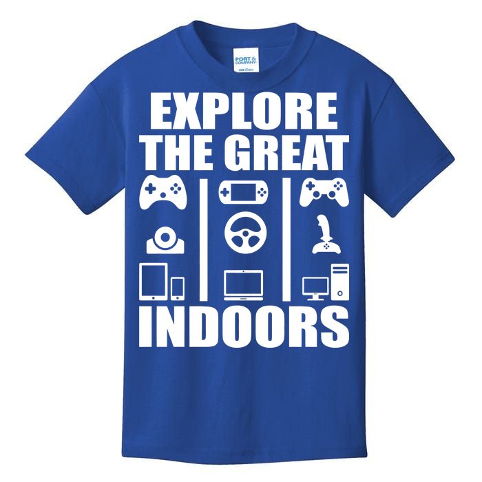 Explore The Great Indoors Funny Video Game Kids T-Shirt