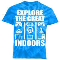 Explore The Great Indoors Funny Video Game Kids Tie-Dye T-Shirt