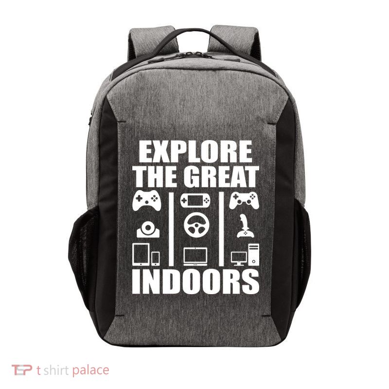 Explore The Great Indoors Funny Video Game Vector Backpack