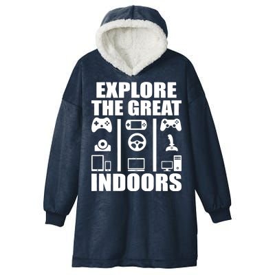 Explore The Great Indoors Funny Video Game Hooded Wearable Blanket