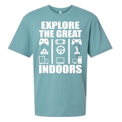 Explore The Great Indoors Funny Video Game Sueded Cloud Jersey T-Shirt