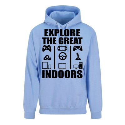 Explore The Great Indoors Funny Video Game Unisex Surf Hoodie