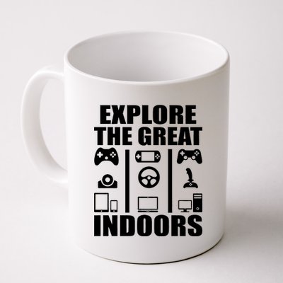 Explore The Great Indoors Funny Video Game Coffee Mug