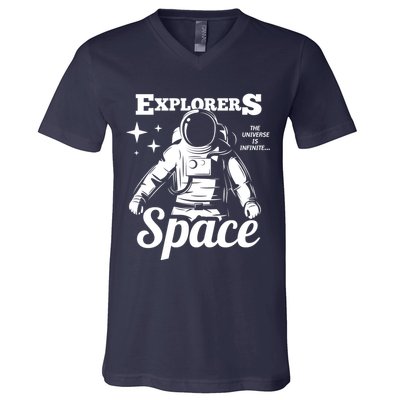 Explorers In Space V-Neck T-Shirt