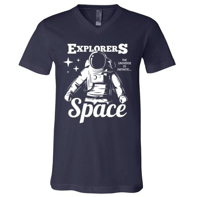 Explorers In Space V-Neck T-Shirt