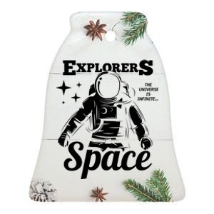 Explorers In Space Ceramic Bell Ornament