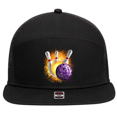 Explosive Spare Hit Bowling 7 Panel Mesh Trucker Snapback Hat