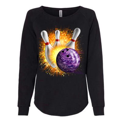 Explosive Spare Hit Bowling Womens California Wash Sweatshirt