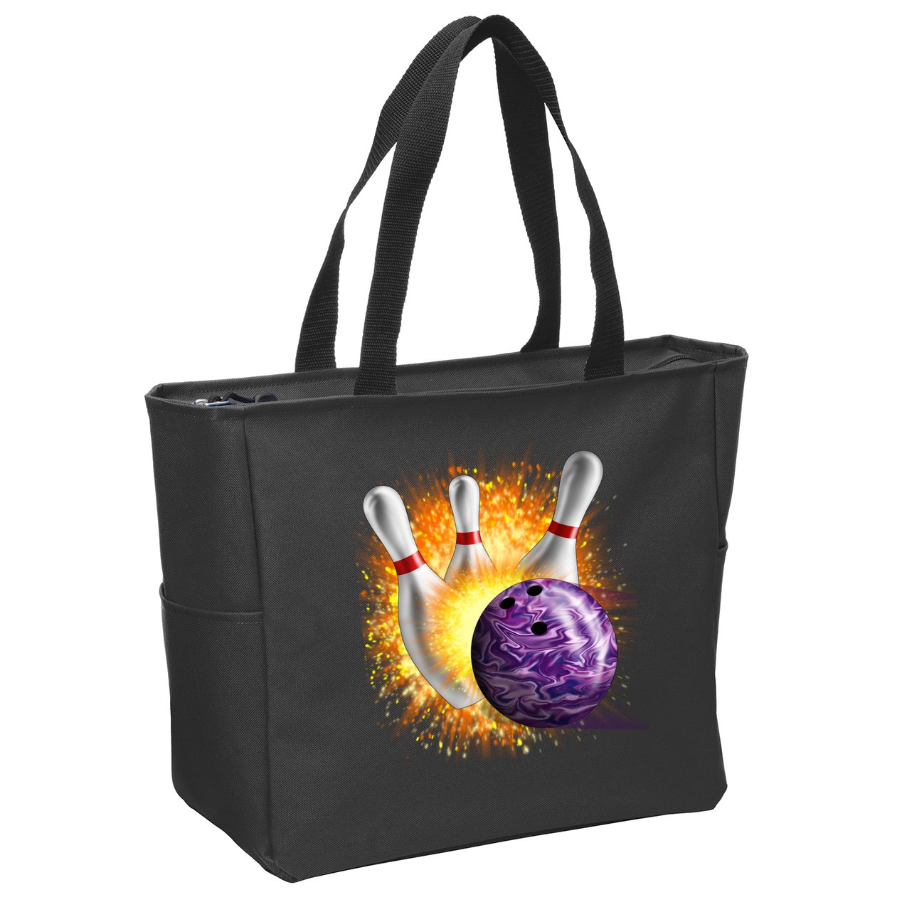 Explosive Spare Hit Bowling Zip Tote Bag