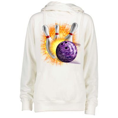 Explosive Spare Hit Bowling Womens Funnel Neck Pullover Hood