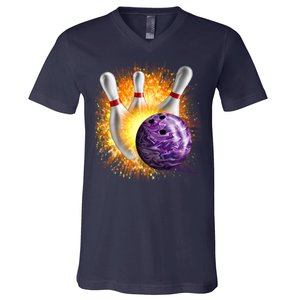 Explosive Spare Hit Bowling V-Neck T-Shirt