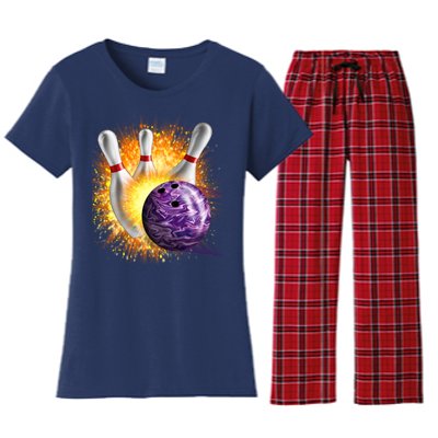 Explosive Spare Hit Bowling Women's Flannel Pajama Set