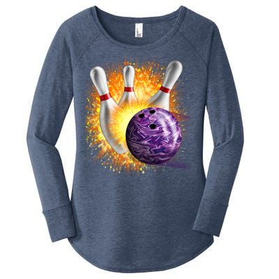 Explosive Spare Hit Bowling Women's Perfect Tri Tunic Long Sleeve Shirt