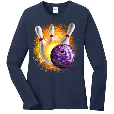 Explosive Spare Hit Bowling Ladies Long Sleeve Shirt