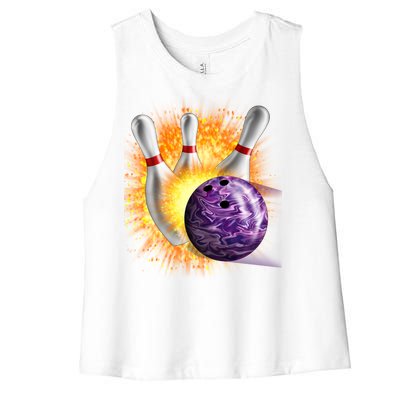 Explosive Spare Hit Bowling Women's Racerback Cropped Tank