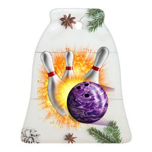 Explosive Spare Hit Bowling Ceramic Bell Ornament