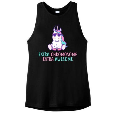 Extra Chromosome Awesome Down Syndrome Ladies PosiCharge Tri-Blend Wicking Tank