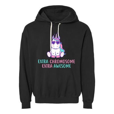 Extra Chromosome Awesome Down Syndrome Garment-Dyed Fleece Hoodie