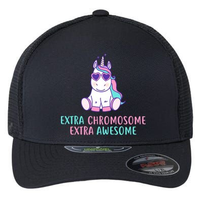 Extra Chromosome Awesome Down Syndrome Flexfit Unipanel Trucker Cap