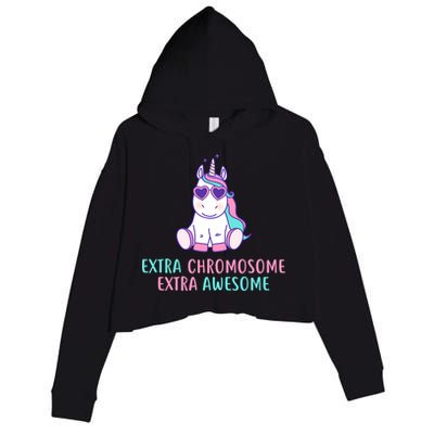 Extra Chromosome Awesome Down Syndrome Crop Fleece Hoodie