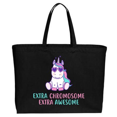 Extra Chromosome Awesome Down Syndrome Cotton Canvas Jumbo Tote