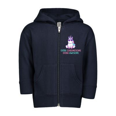 Extra Chromosome Awesome Down Syndrome Toddler Zip Fleece Hoodie