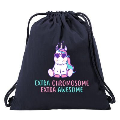 Extra Chromosome Awesome Down Syndrome Drawstring Bag