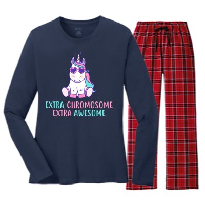 Extra Chromosome Awesome Down Syndrome Women's Long Sleeve Flannel Pajama Set 