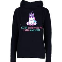 Extra Chromosome Awesome Down Syndrome Womens Funnel Neck Pullover Hood