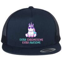 Extra Chromosome Awesome Down Syndrome Flat Bill Trucker Hat