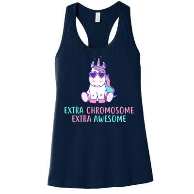 Extra Chromosome Awesome Down Syndrome Women's Racerback Tank