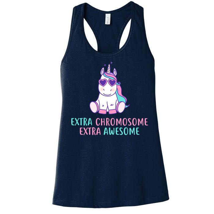 Extra Chromosome Awesome Down Syndrome Women's Racerback Tank