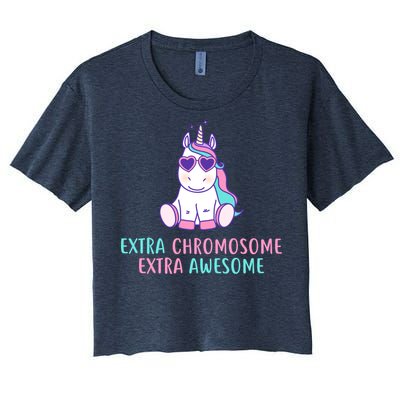 Extra Chromosome Awesome Down Syndrome Women's Crop Top Tee