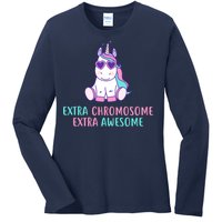 Extra Chromosome Awesome Down Syndrome Ladies Long Sleeve Shirt