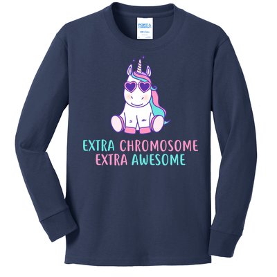 Extra Chromosome Awesome Down Syndrome Kids Long Sleeve Shirt