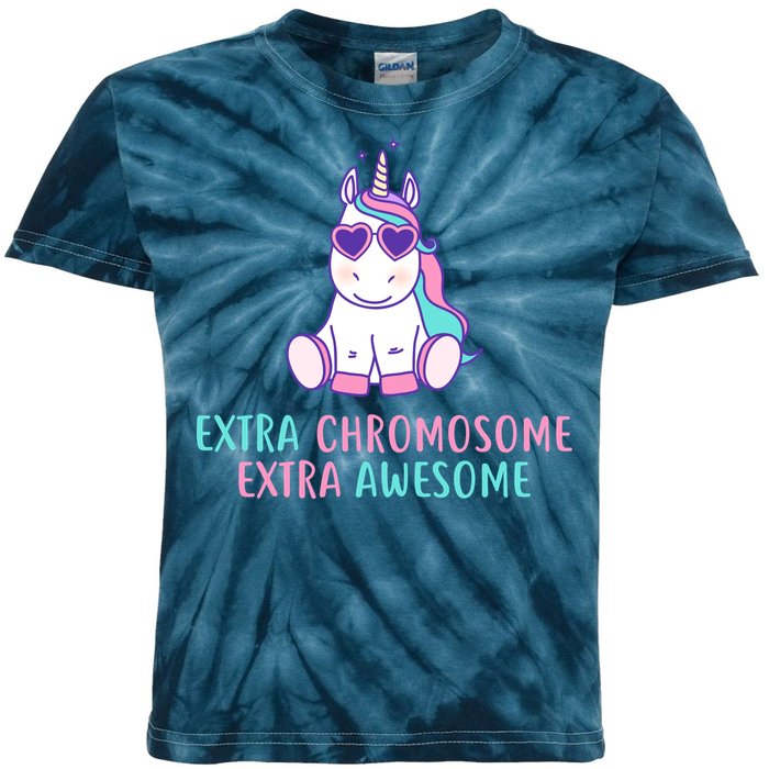 Extra Chromosome Awesome Down Syndrome Kids Tie-Dye T-Shirt