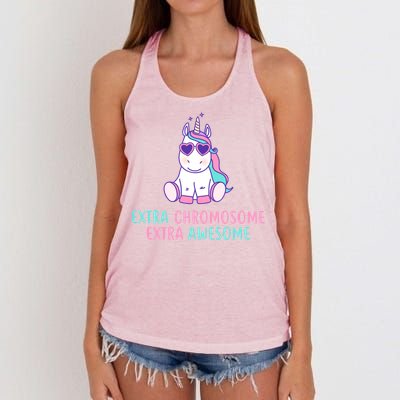 Extra Chromosome Awesome Down Syndrome Women's Knotted Racerback Tank