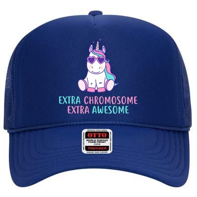 Extra Chromosome Awesome Down Syndrome High Crown Mesh Back Trucker Hat