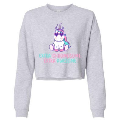 Extra Chromosome Awesome Down Syndrome Cropped Pullover Crew