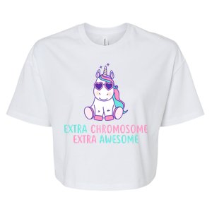 Extra Chromosome Awesome Down Syndrome Bella+Canvas Jersey Crop Tee