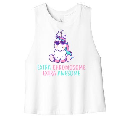 Extra Chromosome Awesome Down Syndrome Women's Racerback Cropped Tank