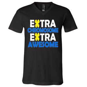 Extra Chromosome Extra Awesome V-Neck T-Shirt